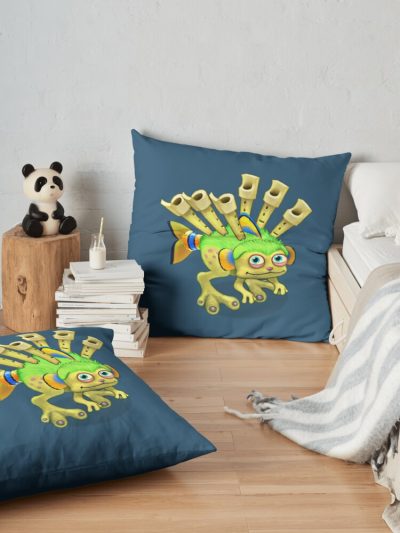 My Singing Monsters Character Reedling Throw Pillow Official My Singing Monsters Merch