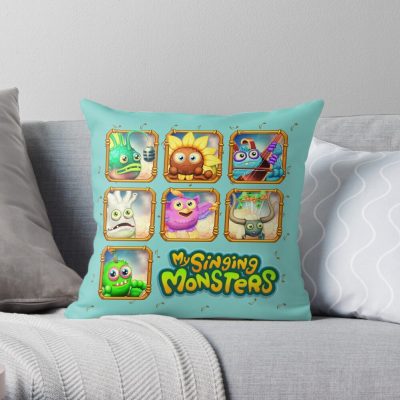 My Singing Monsters, Birthday Present, Backpacks Throw Pillow Official My Singing Monsters Merch