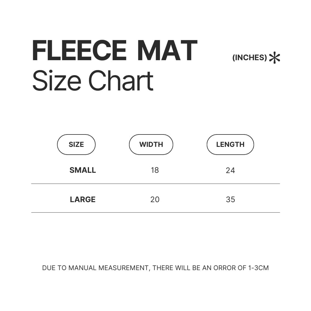 Fleece Mat Size Chart - My Singing Monsters Shop