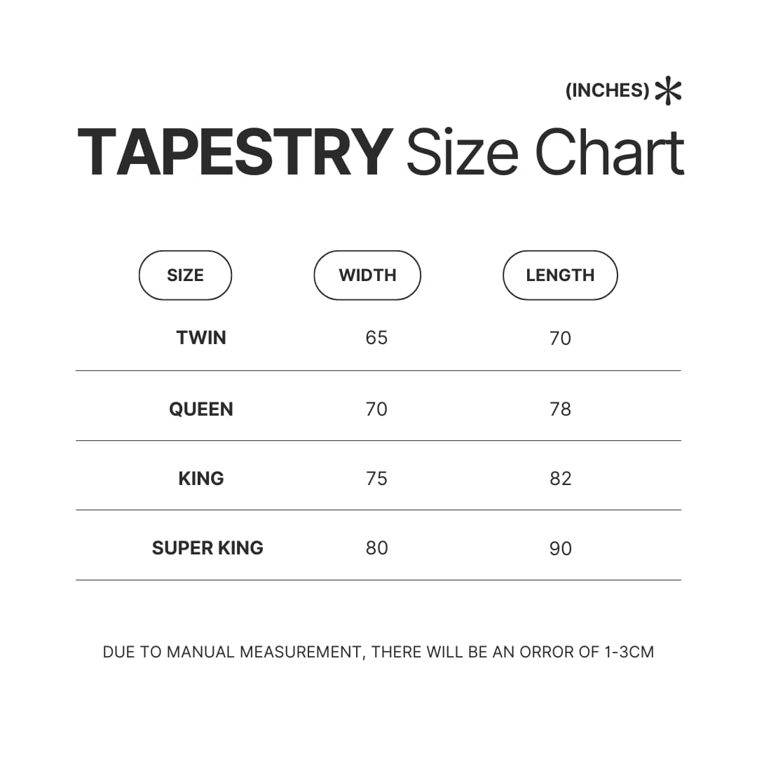 Tapestry Size Chart - My Singing Monsters Shop