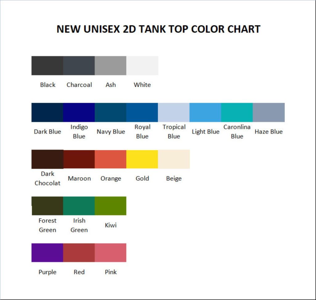 tank top color chart - My Singing Monsters Shop