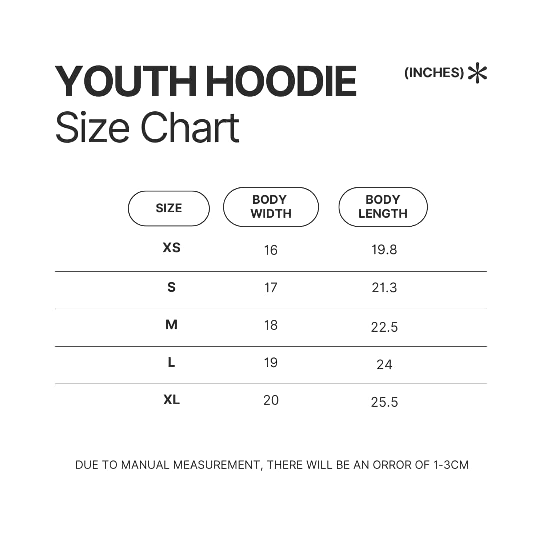 Youth Hoodie Size Chart - My Singing Monsters Shop