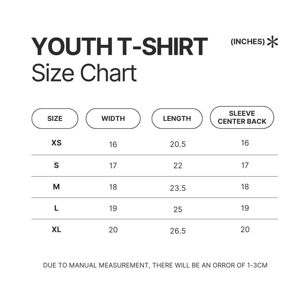Youth T shirt Size Chart - My Singing Monsters Shop